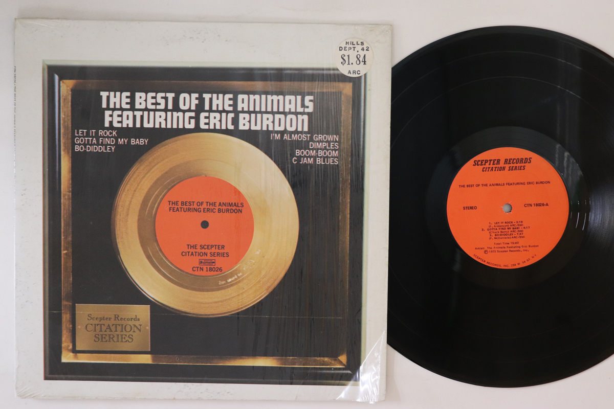 米LP Animals, Eric Burdon Best Of The Animals Featuring Eric Burdon CTN18026 SCEPTER /00260拍卖