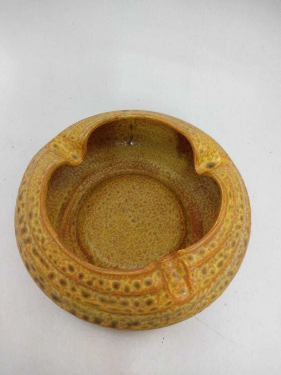 0115-0009 中古★昭和 レトロ 灰皿 焼物 陶器 和風 インテリア拍卖