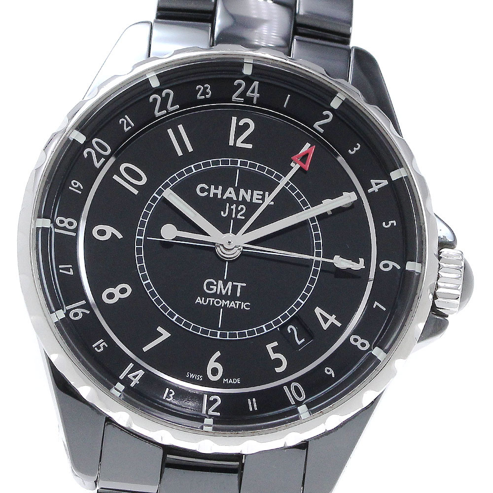 シャネル CHANEL H3102 J12 GMT 黒セラミック 自動巻き メンズ 良品 _862604拍卖