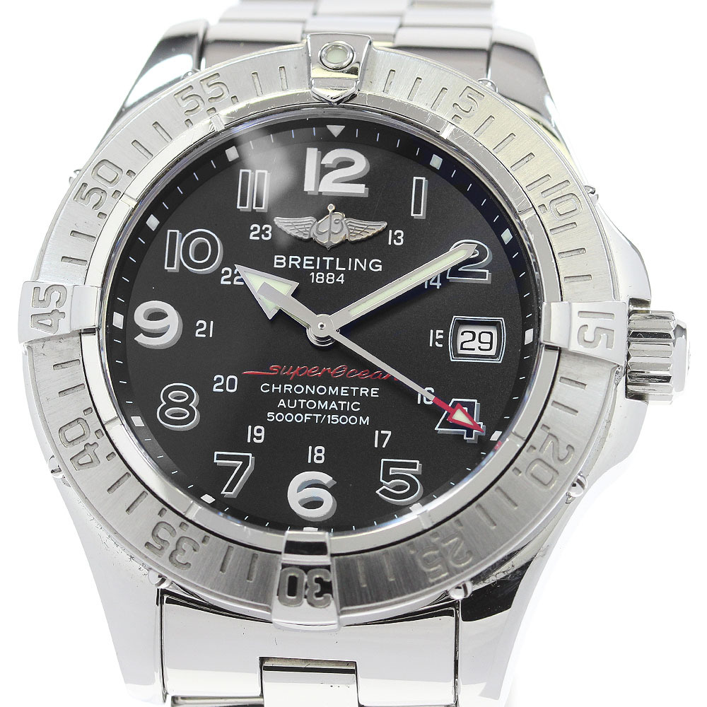 ブライトリング BREITLING A17360 スーパーオーシャン デイト 自動巻き メンズ 保証書付き_863828拍卖