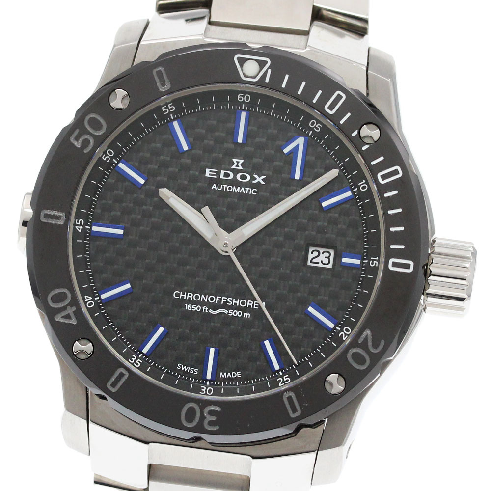 エドックス EDOX 80099-33M-NIN3 クロノオフショア1 プロフェッショナル デイト 自動巻き メンズ 良品 箱・保証書付き_867252拍卖