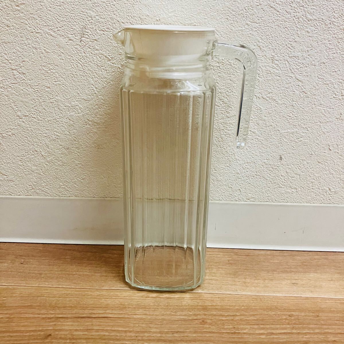 キズ汚れ有り ARC FRANCE フランス製 水差し 花器 華道 アンティーク レトロ ガラス瓶 デカンタ デキャンタ ピッチャー拍卖