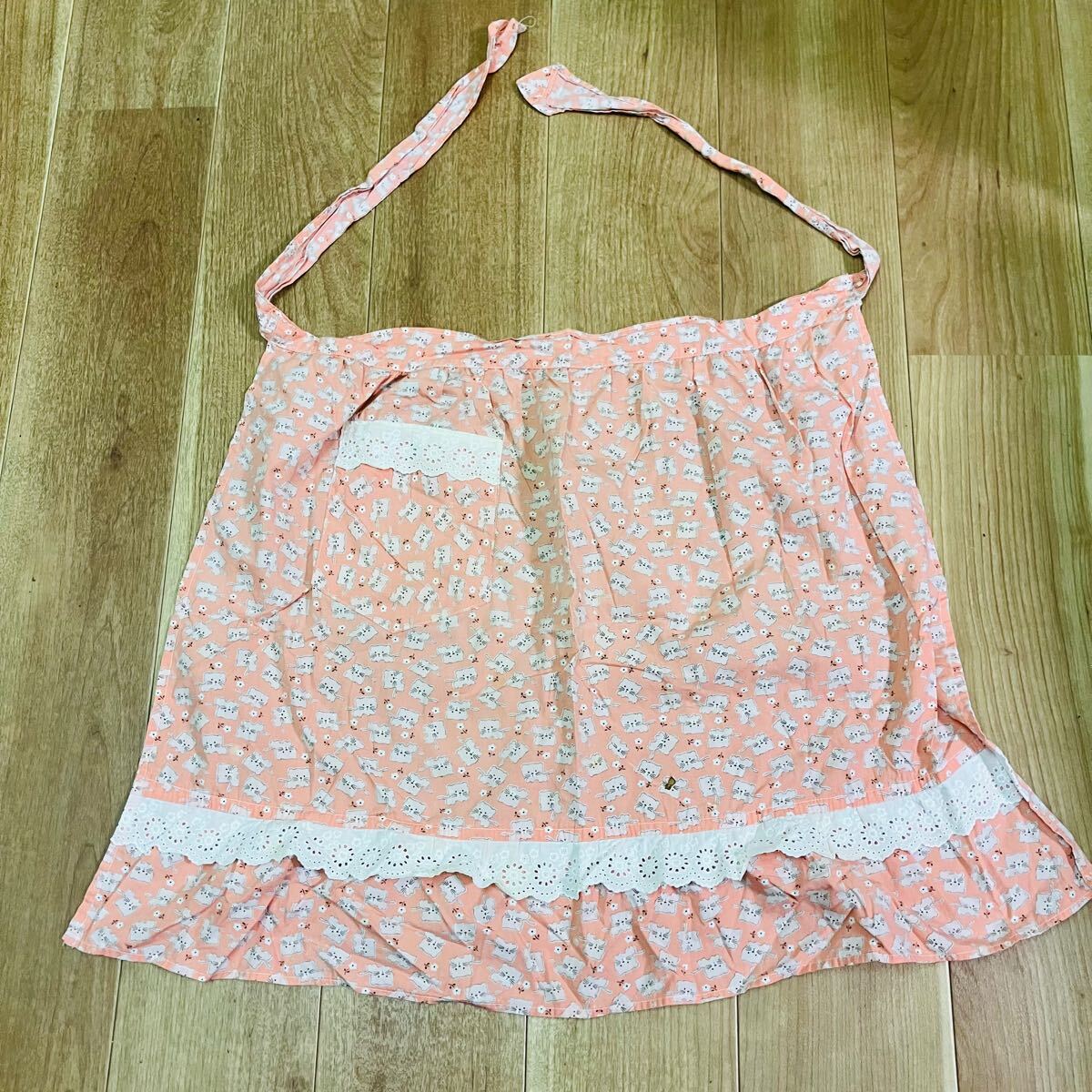 一部汚れ有り 前掛け エプロン 猫 ネコ キャラクター拍卖