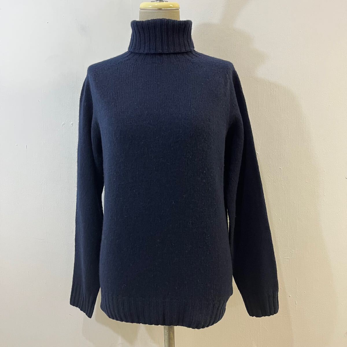 MORRIS&SONS スコットランド製 ニットセーター ハイネックニット タートルネックニット 極上 ウールニット 防寒【送料一律/同梱可能】D拍卖