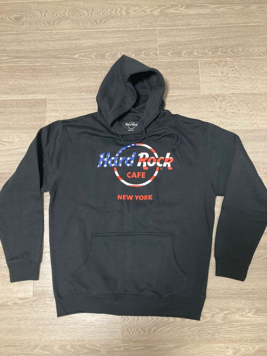 新品未使用Hard Rock Cafe New Yorkプルオーバースウェットパーカー ハードロックカフェニューヨーク XL 黒 アメリカ購入品拍卖