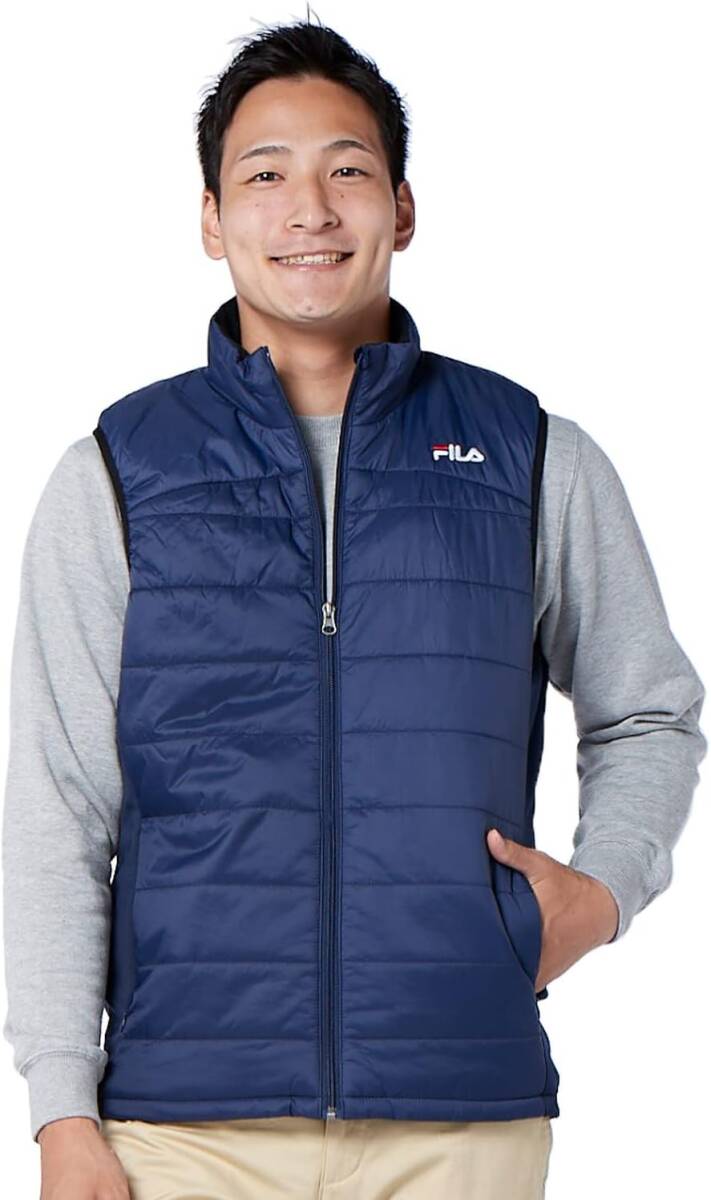 【バッテリー付属なし】 未使用 フィラ 電熱ベスト ネイビー Lサイズ ユニセックス 男女兼用 中綿 FILA ヒーター モバイルバッテリー拍卖