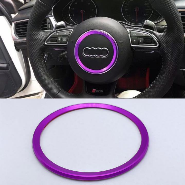 パープル☆アウディ Audi ステアリング カラーリング リング A1/A3/A4/A5/A6/A7/Q3/Q5/S3/S5/S7/TT ykshopc拍卖