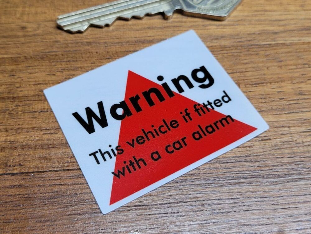 送料無料 窓用 Warning fitted with a car alarm 警告 車両 アラーム ステッカー 50mm x 40mm拍卖