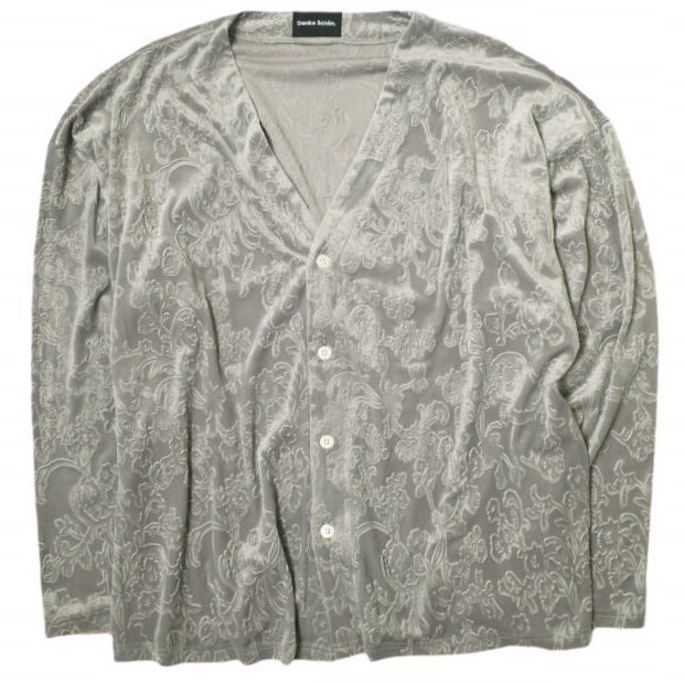 Danke Schon ダンケシェーン フラワージャガードベルベットカーディガン Free GRAY KHAKI ベロア 花柄 トップス g19541拍卖