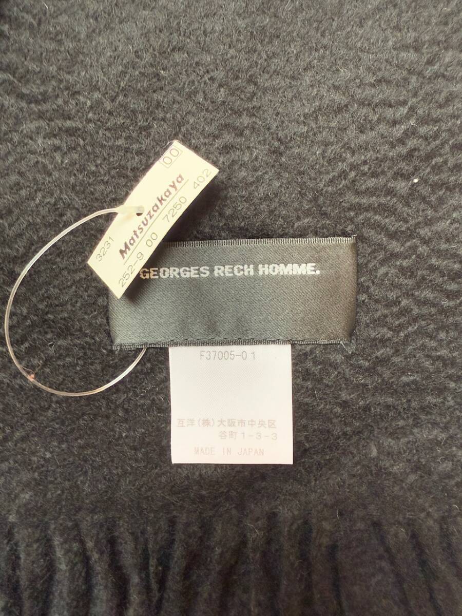 未使用★カシミヤ100%★上質 上品 ブリッジ マフラー ブラック GEORGES RECH HOMME 松坂屋拍卖