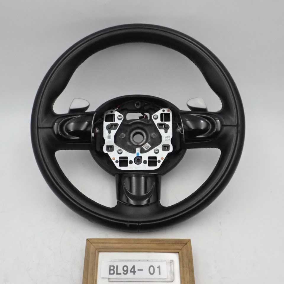 平成20年 BMW ミニ MINI クーパーS クラブマン MM16 R55 純正 ステアリングホイール ハンドル レザー パドルシフト付 中古 即決拍卖