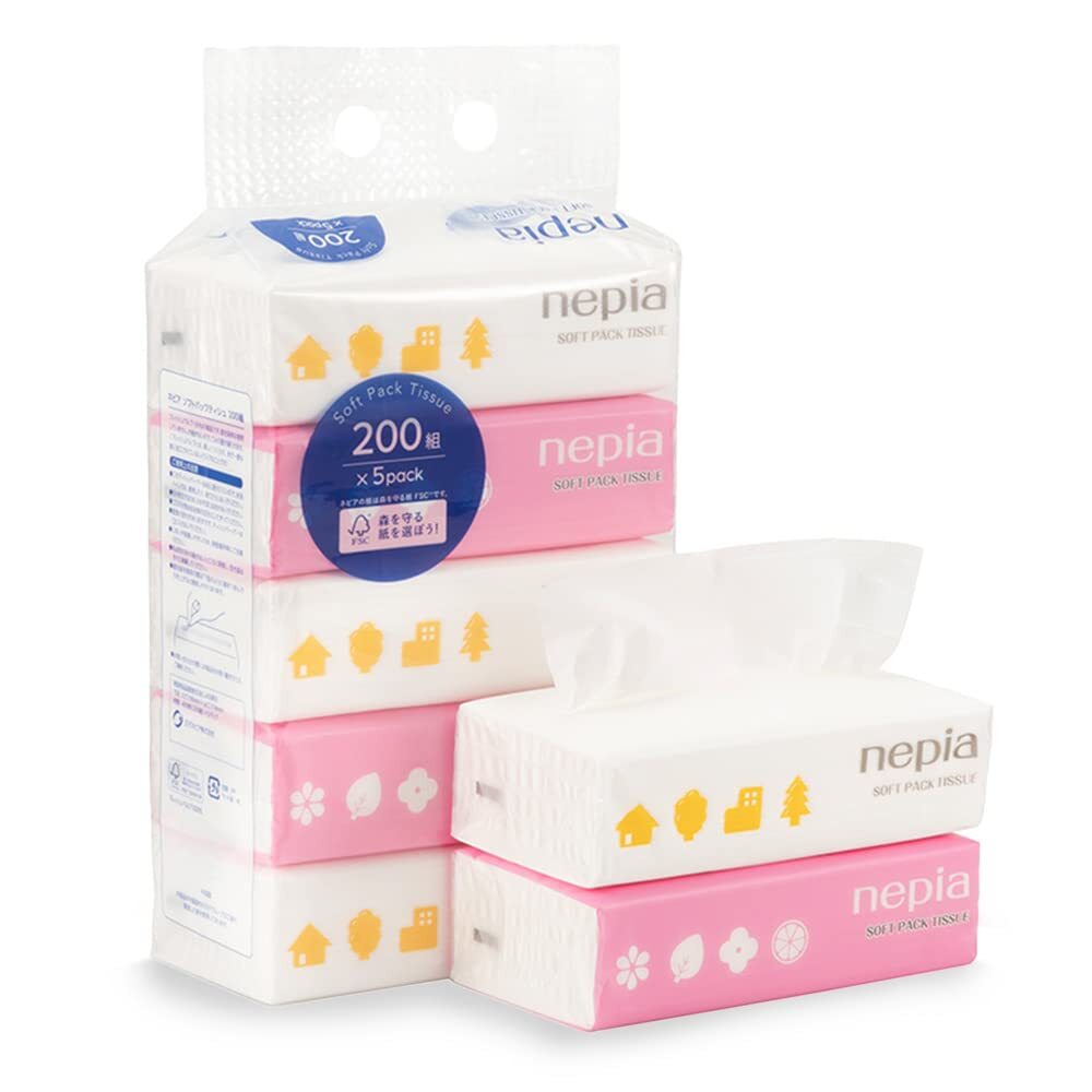 ネピアソフトパックティシュ200W5P 容量5コ 王子ネピア ティッシュ拍卖
