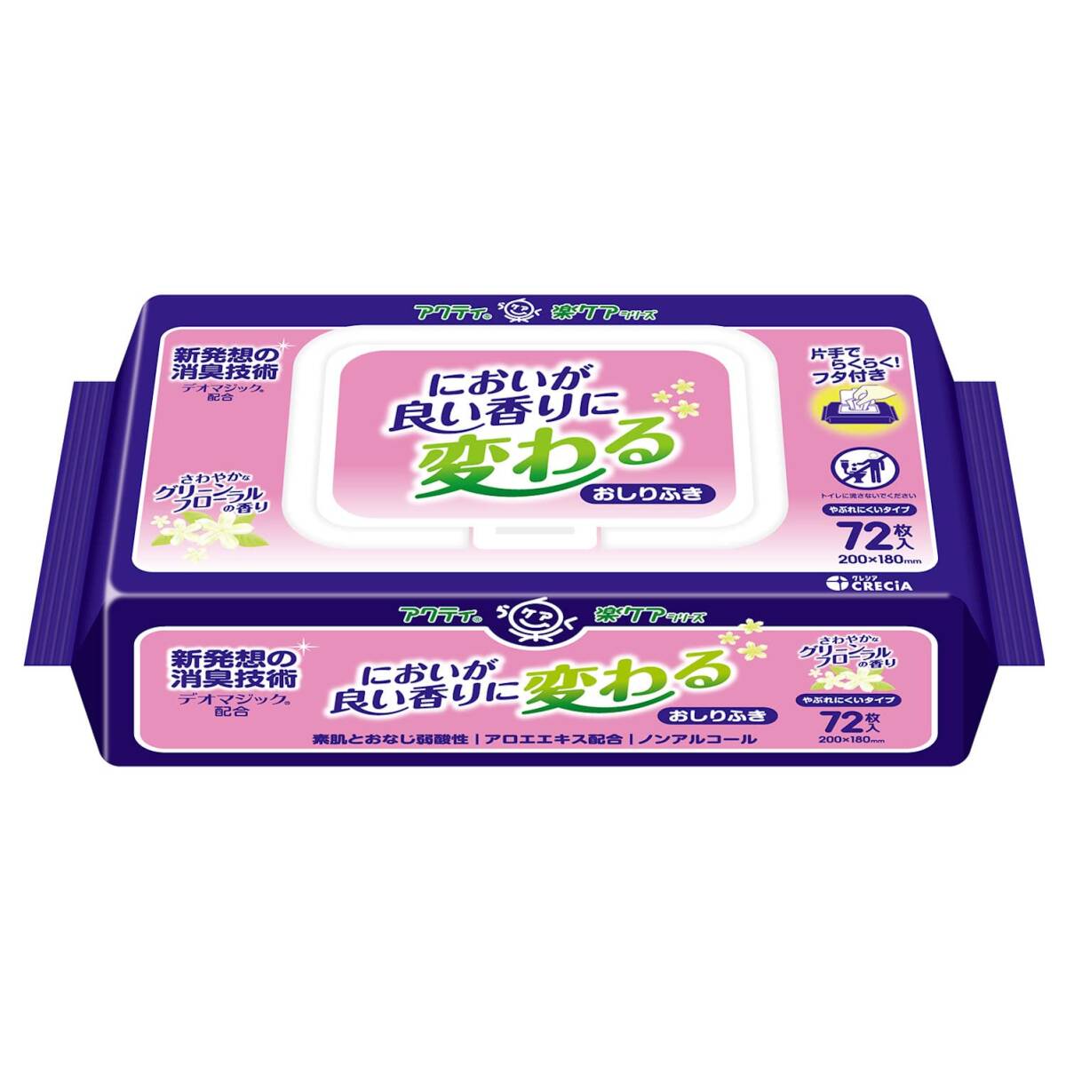 アクティ においが良い香りに変わるおしりふき 72枚 容量72マイ日本製紙クレシア おしりふき拍卖