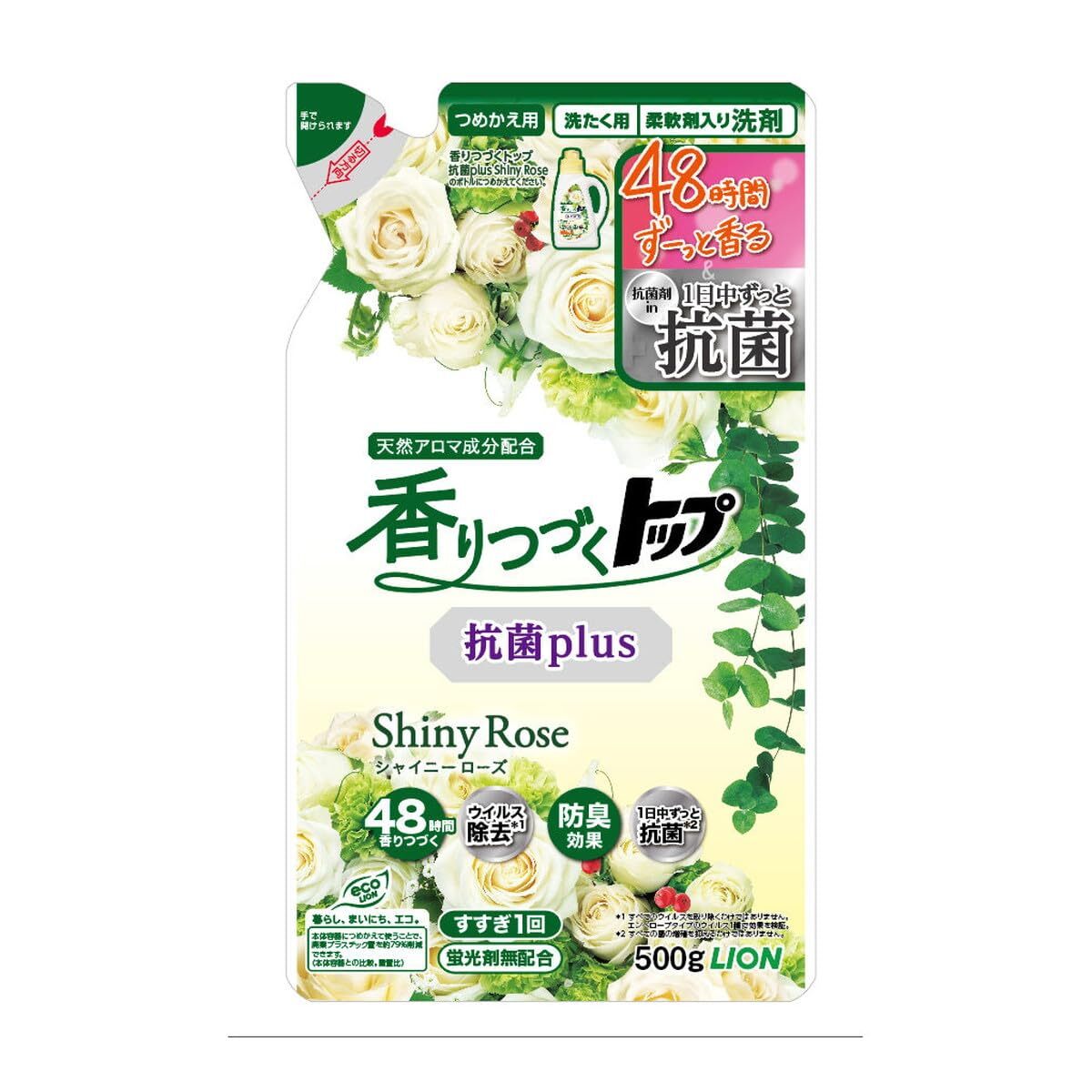 香りつづくトップ抗菌plus Shiny Rose つめかえ用 500g 容量500Gライオン拍卖