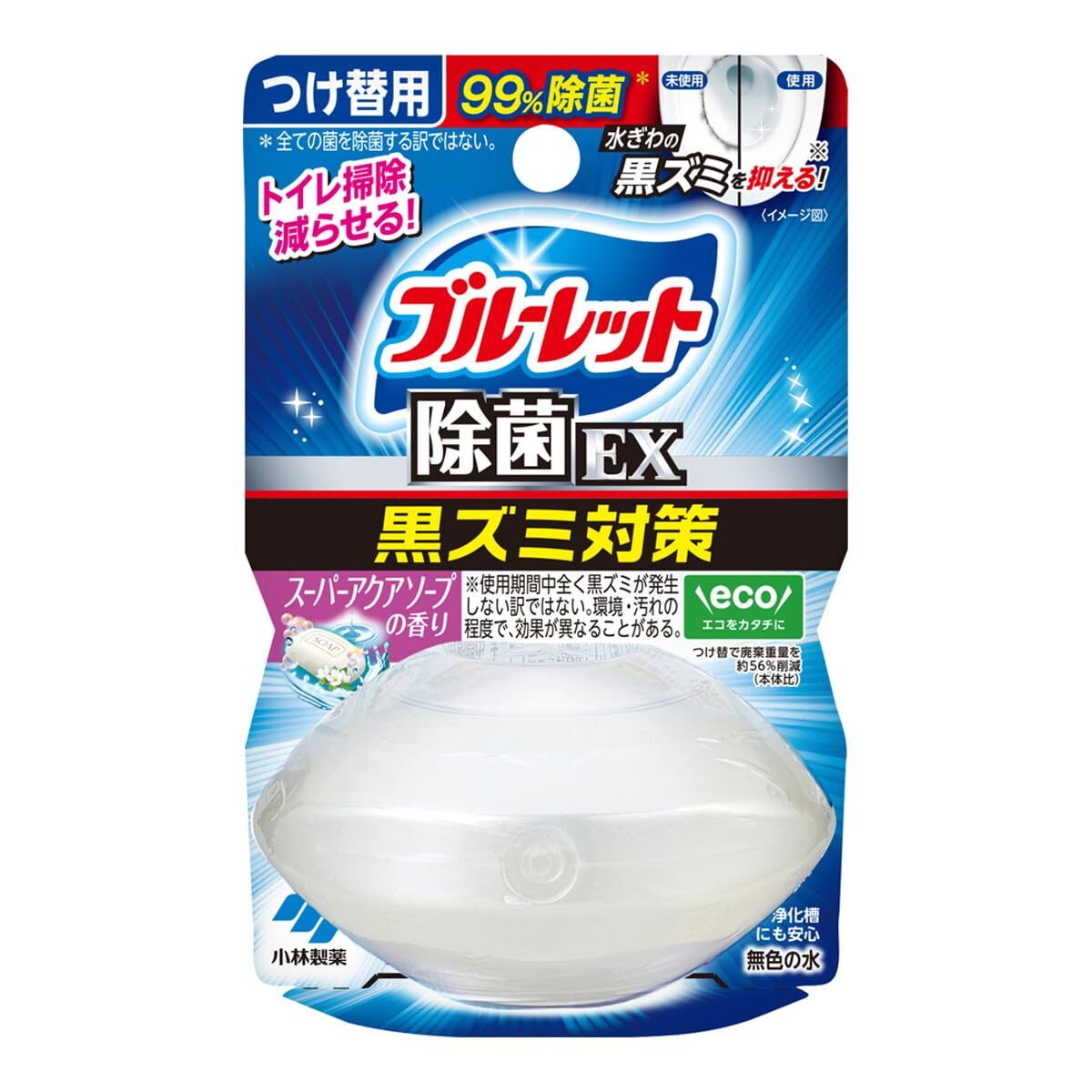 液体ブルーレットおくだけ除菌EXつけ替スーパーアクアソープ 容量67ML 小林製薬 芳香剤・タンク拍卖