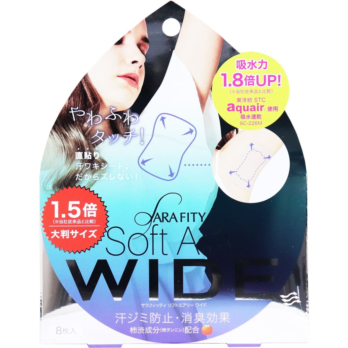 サラフィッティ ソフトエアリーワイド 直貼り汗ワキシート 8枚入拍卖