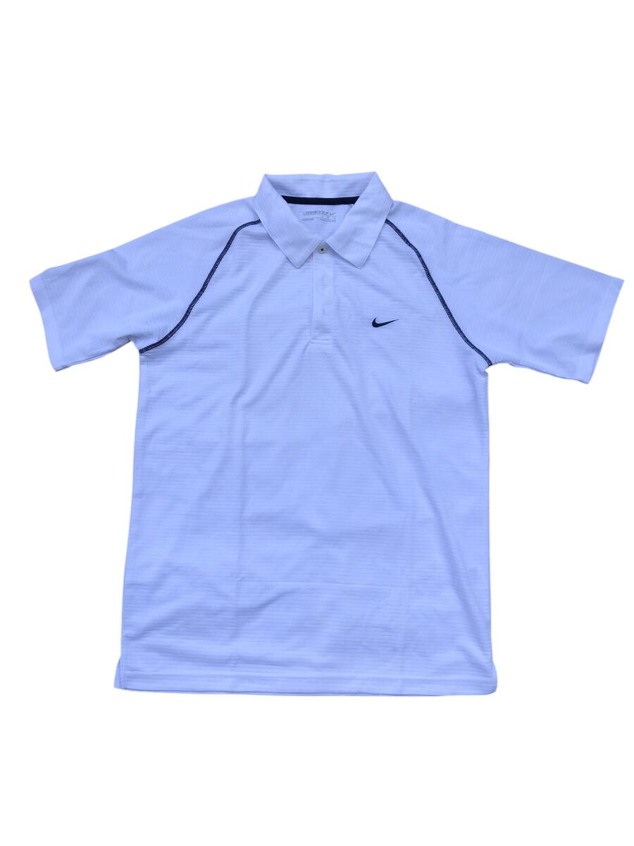 NIKEGOLF ナイキゴルフ 半袖ポロシャツ GOLF メンズ Lサイズ ホワイト 白 刺繍ロゴ ポロシャツ ゴルフウェア ゴルフシャツ 美品拍卖