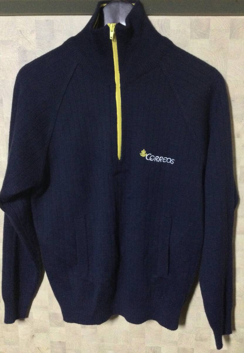 フェクサ FECSA スペイン郵便局 ハーフジップ セーター ニット 古着 ワーク 企業物 ユーロ  Mサイズ CORREOS拍卖