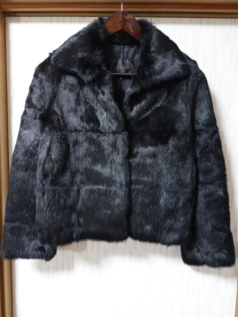 ■0124■最高級毛皮 UNTITLED アンタイトル 毛皮 ラビット 黒 2 ●拍卖