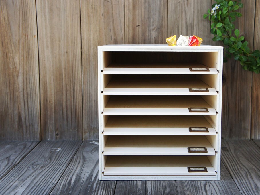 白 スライドボード 木製書類ケース A4サイズ対応 収納 カルテケース拍卖