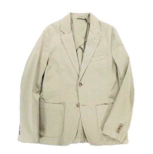 新品★Faconnable 2ボタン ストレッチコットン 製品染めベージュジャケット 48サイズ★定価58080円 ファソナブル メンズ拍卖