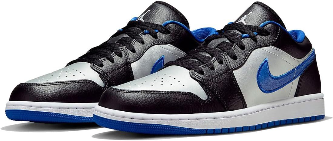 送料無料 28cm●NIKE ナイキ AIR JORDAN 1 LOW エア ジョーダン 1 ロー 白 青 黒 銀 553558-007 スニーカー AJ拍卖