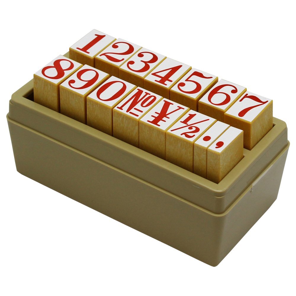 シャチハタ スタンプ 柄付ゴム印 数字セット 大大号 印面19×12.5ミリ TEN-04拍卖