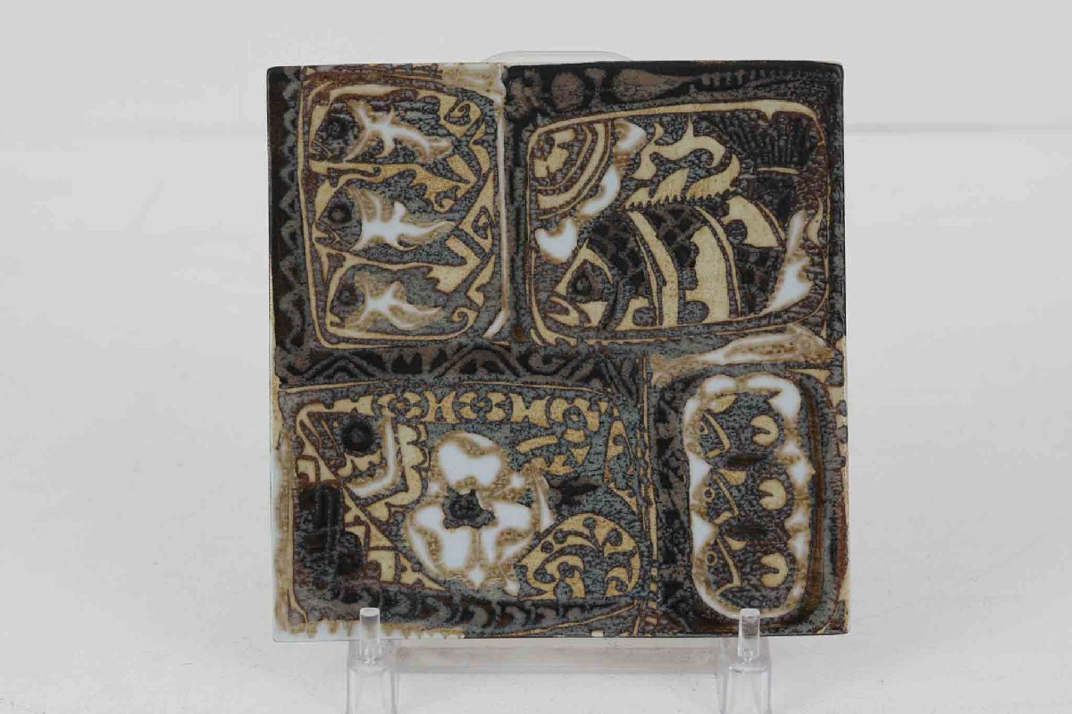 アルミニア窯 Royal Copenhagen ロイヤルコペンハーゲン BACAバッカ 15×15cmのビンテージタイルプレー■拍卖