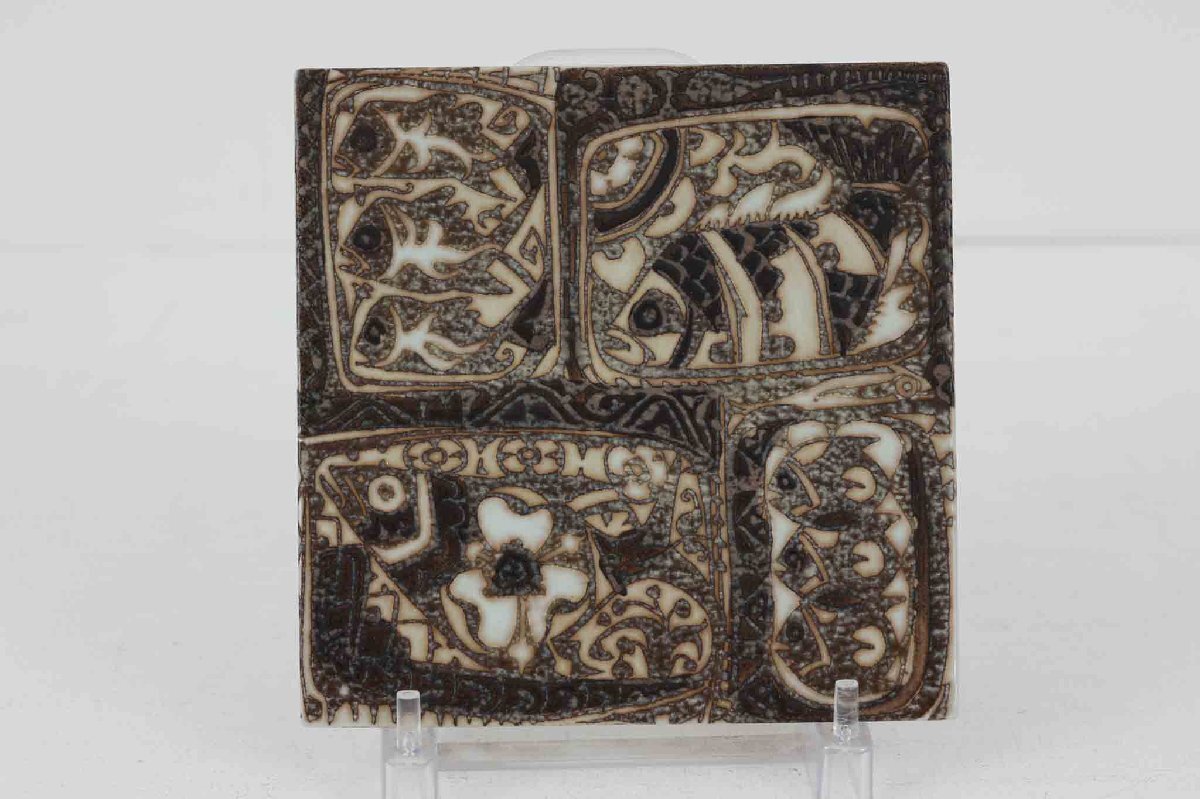 アルミニア窯 Royal Copenhagen ロイヤルコペンハーゲン BACAバッカ 15×15cmのビンテージタイルプレー■拍卖