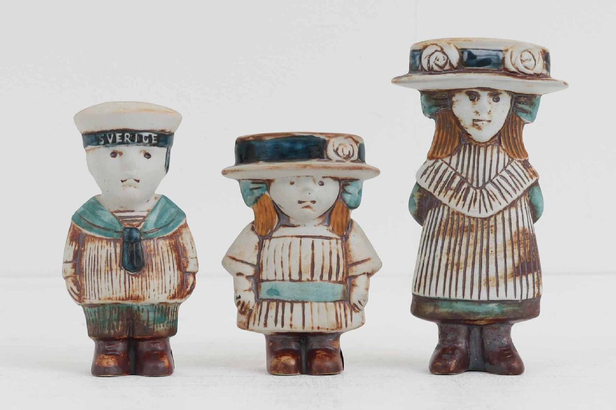 Lisa Larson リサ ラーソン Sekelskifte 3体セット/Anna アンナ Julia ジュリア Oscar■拍卖