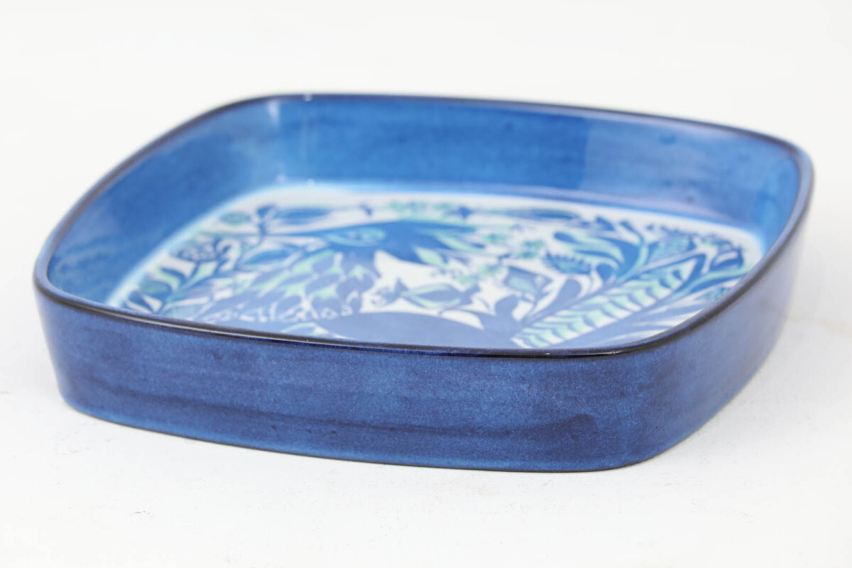 アルミニア窯 Royal Copenhagen ロイヤルコペンハーゲン Marianne Johnson ブルーの特大トレイ拍卖