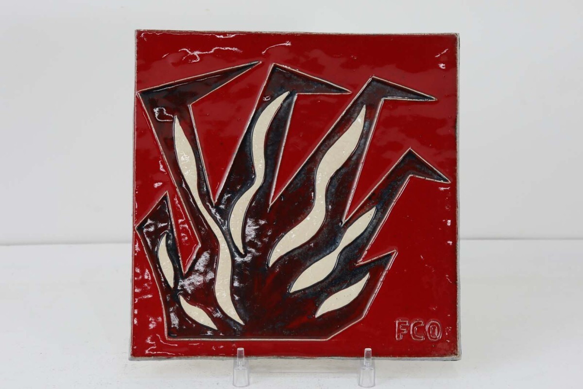 Lisa Larson リサ ラーソン UNIK 陶板 ストックホルムFCO■北欧雑貨 ビンテージ雑貨 アンティーク品 Lis■拍卖