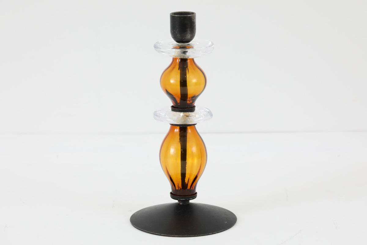 Erik Hoglund エリックホグラン BODA社 キャンドルスタンド/キャンドルホルダー アンバーカラー■北欧雑貨 ビン■拍卖