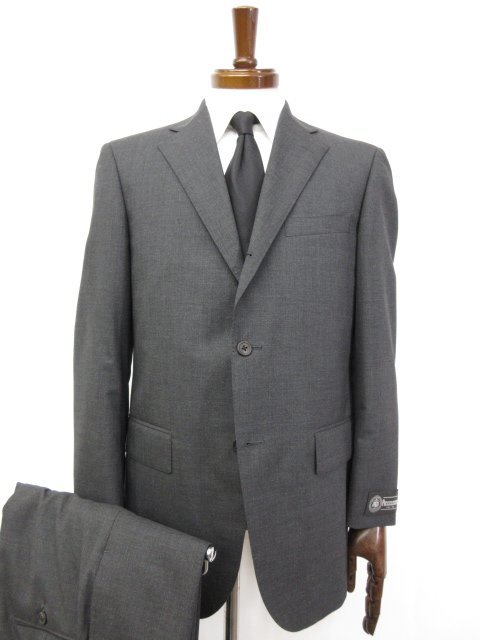 HH未使用品【J.PRESS Jプレス】ウール素材 シングル3ボタン段返り スーツ (メンズ) sizeA5 チャコールグレー系 ナチュラル織柄 ◯32RMS0649拍卖