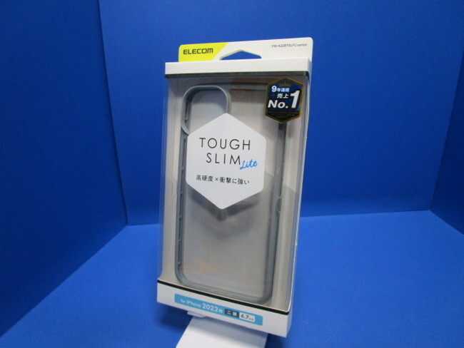 ELECOM エレコム iPhone 14 Plus ケース カバー ハイブリッド 耐衝撃 衝撃吸収 軽量 薄型 背面クリア TOUGH SLIM グレー PM-A22BTSLFCGY拍卖
