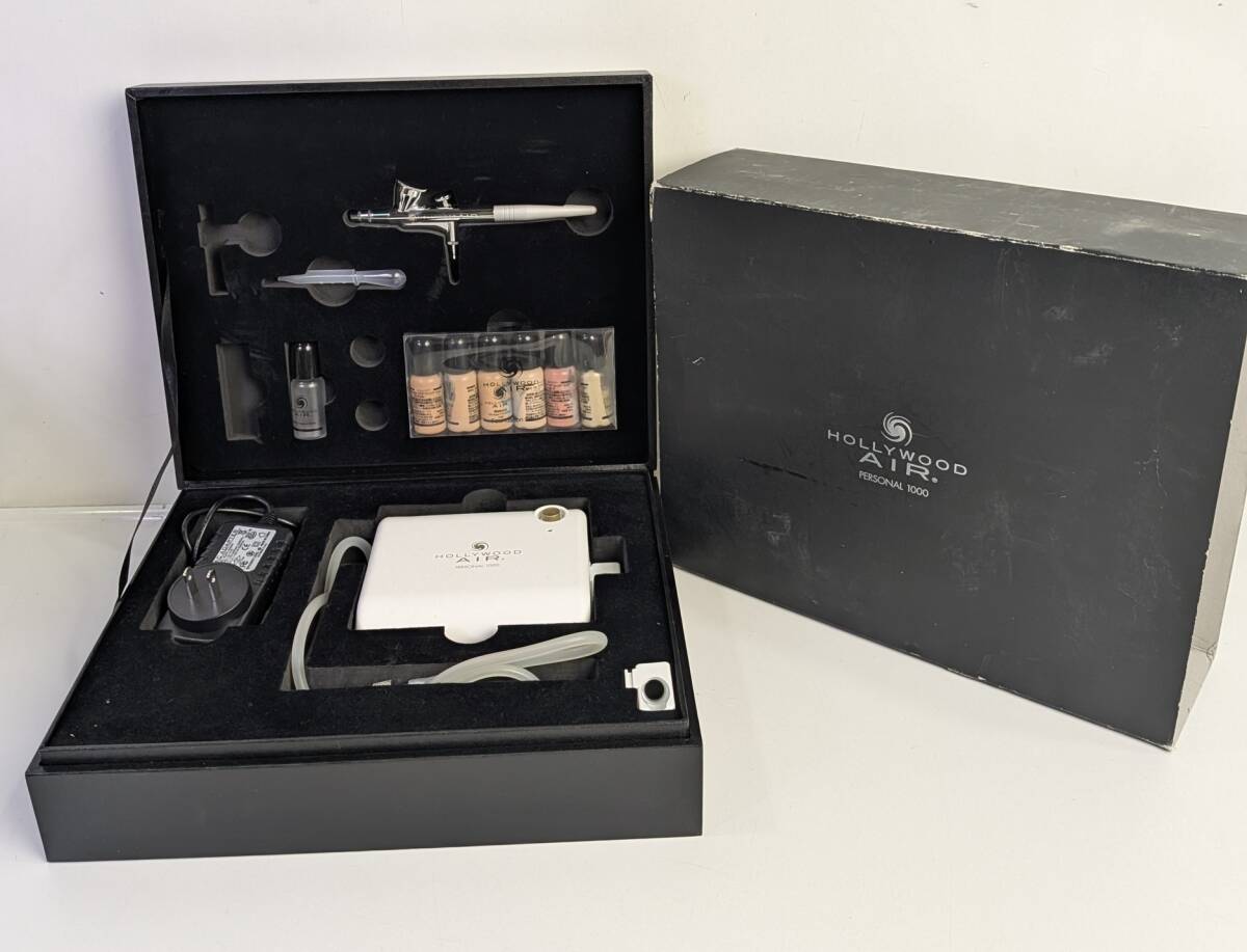 □refle HOLLYWOOD AIR PERSONAL1000 エアーブラシ セット ハリウッドエアー パーソナル1000 メイクアップ ボディーアート 拍卖