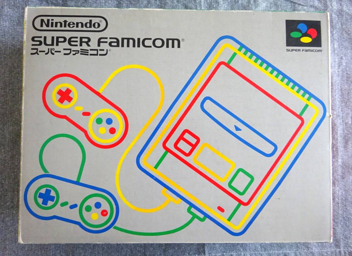 SFC スーパーファミコン本体 コントローラー2個 ケーブル アダプター 箱説明書付属拍卖