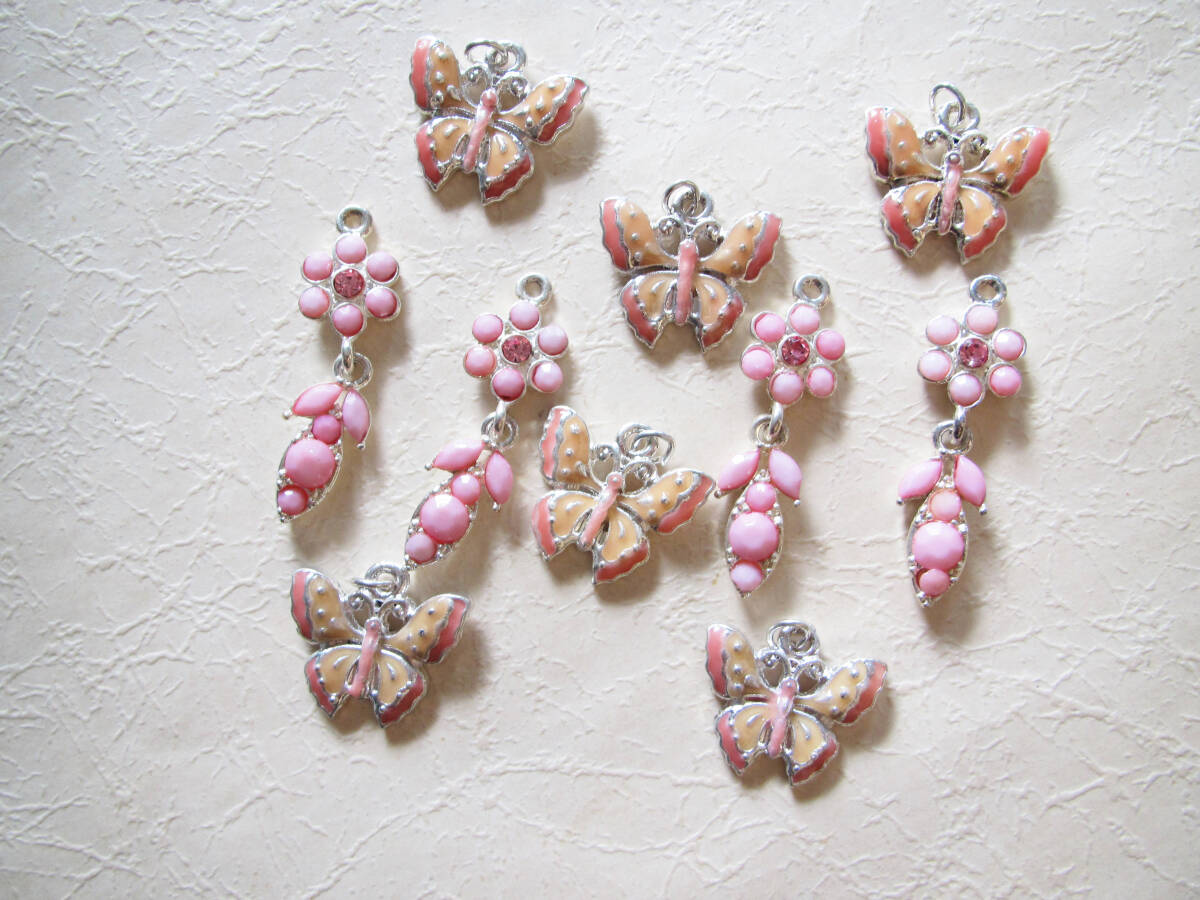 桜色 バタフライ&フラワーチャームセット拍卖