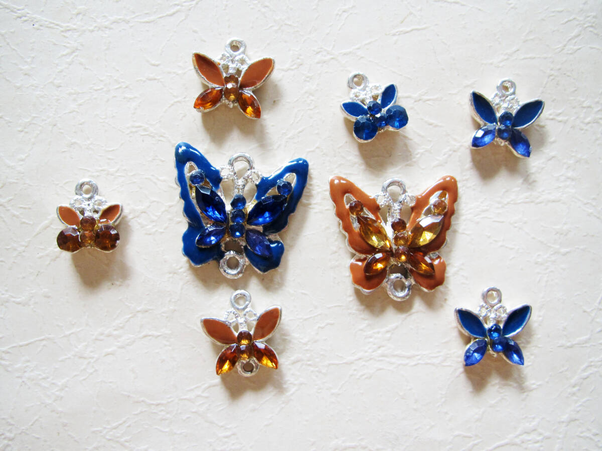 青&トパーズ バタフライ コネクターチャームセット拍卖
