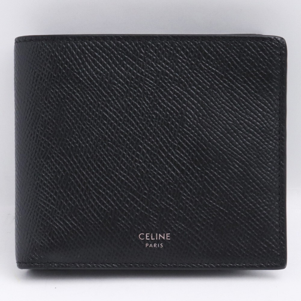 CELINE コインコンパートメント付きバイフォールドウォレット グレインドカーフスキン ブラック 10C873BEN.38SI セリーヌ 二つ折り財布拍卖