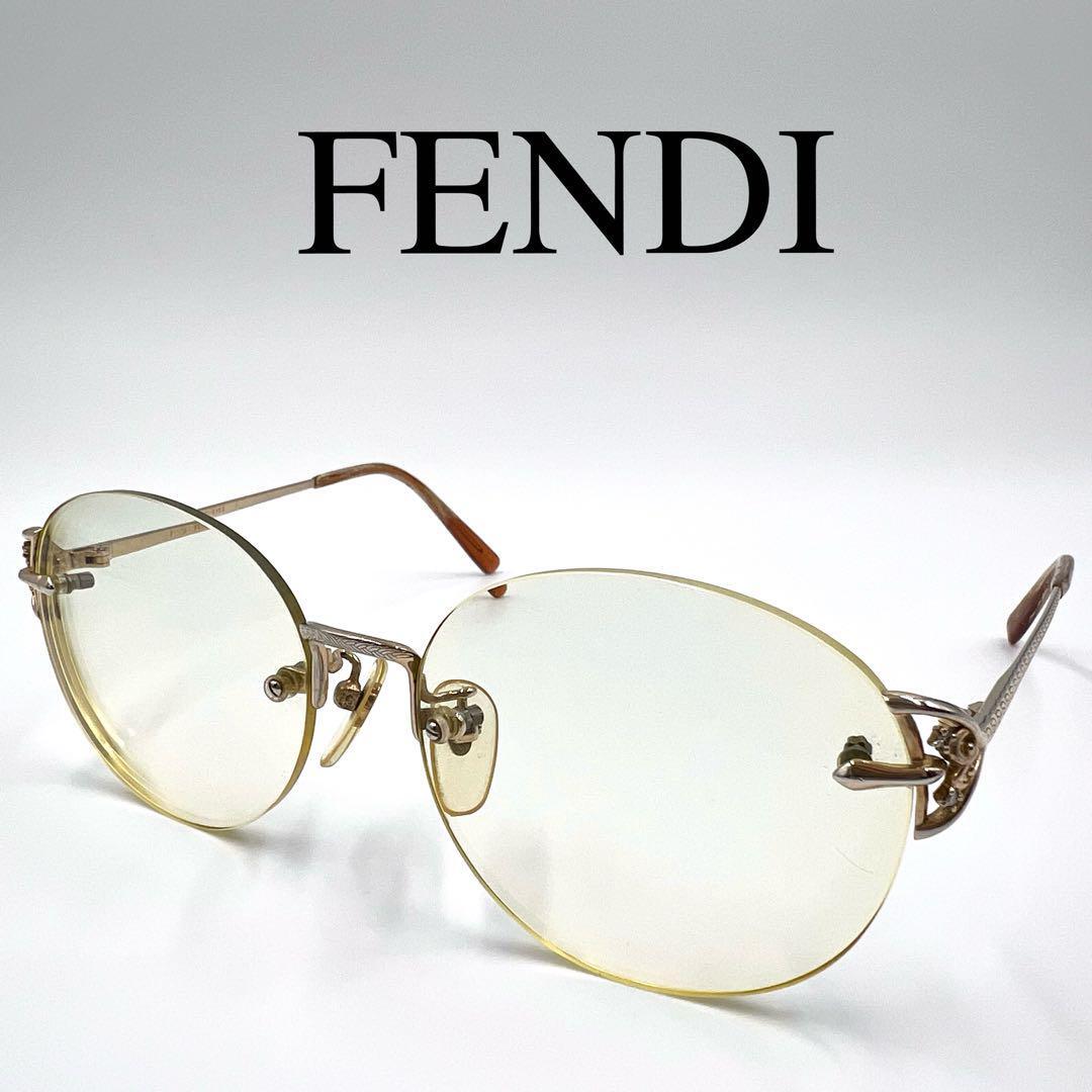 FENDI フェンディ メガネ 度入り FE-9103 リムレス拍卖