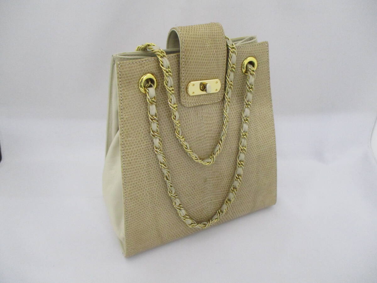 チェーンバッグ 2WAY ハンドバッグ 肩掛け ショルダーバッグ 合皮 ベージュ ゴールド金具 レディース【6609】拍卖