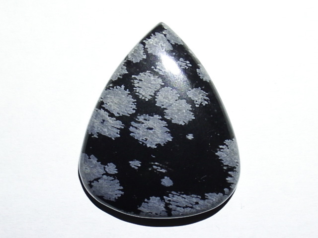 ★スノーフレークオブシディアン★黒曜石天然ガラス★4.0g/27mm★天然石カボションルース裸石★鉱物コレクション★kamesan拍卖