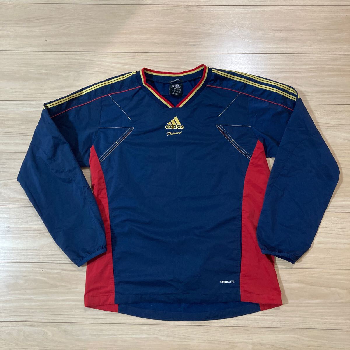 adidas Professional アディダスプロフェッショナル ピステ ヤッケ ウィンドブレーカー Mサイズ ネイビー 赤 野球拍卖