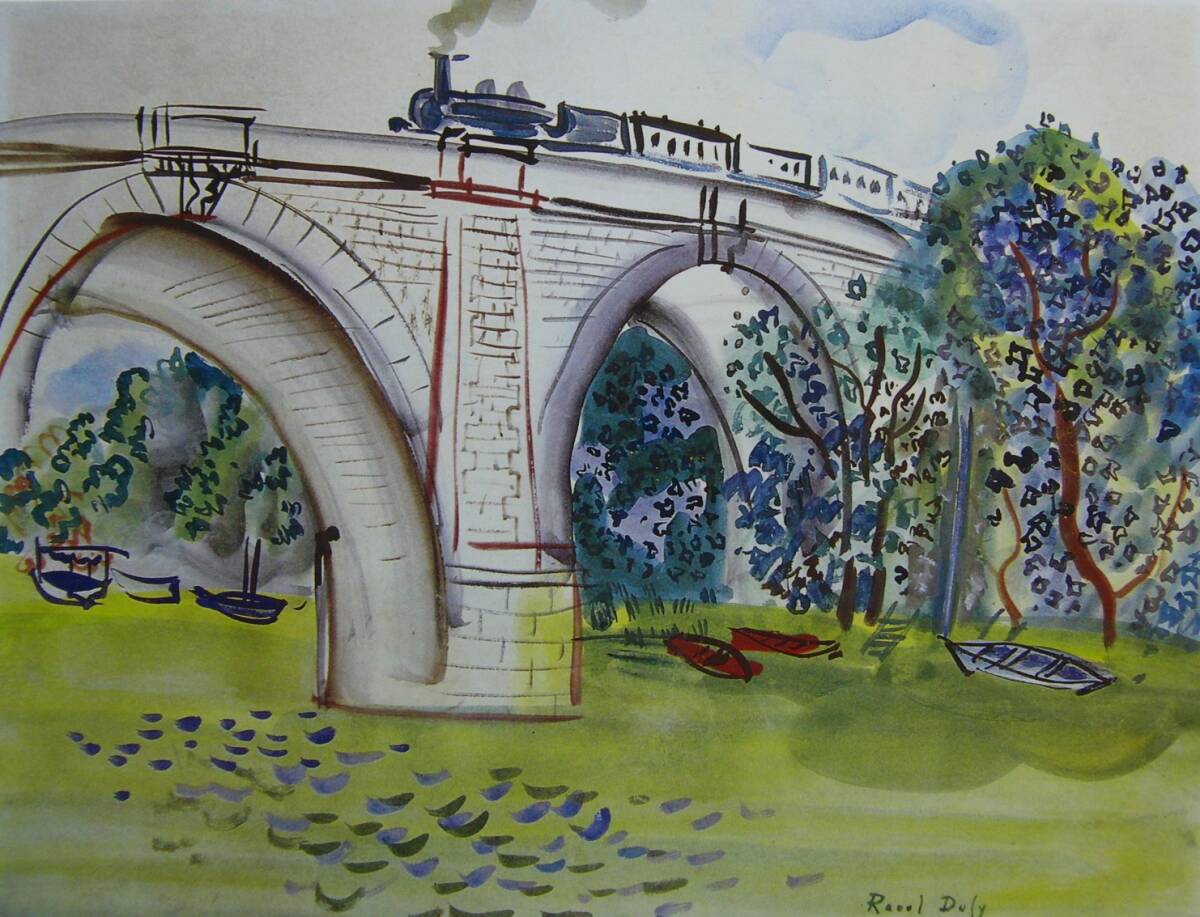 ラウル・デュフィ―「橋」、厳選、希少画集・額装画、人気作品、新品高級額 額装付、状態良好、送料無料拍卖
