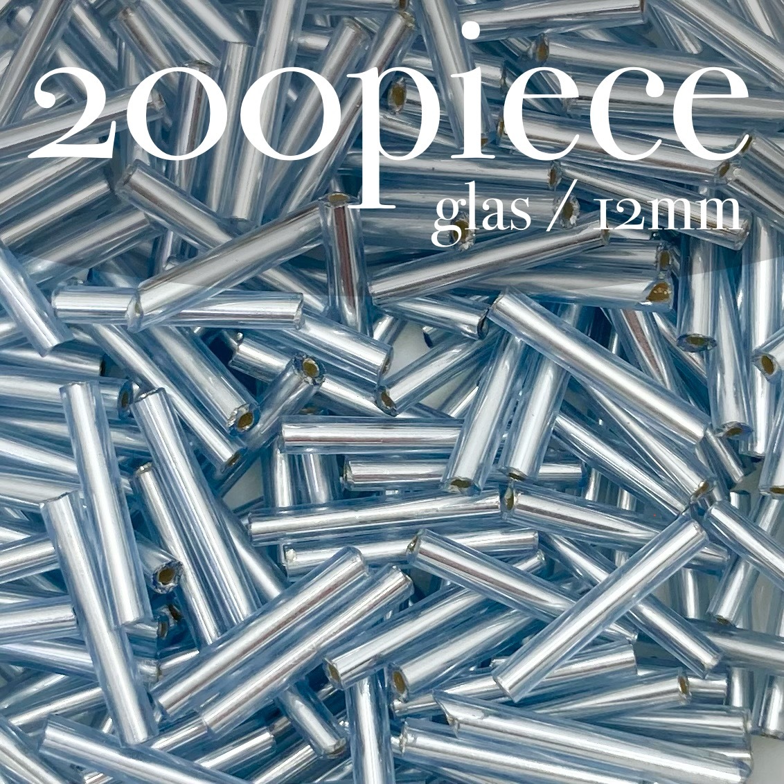 ALB【 チューブビーズ ライトブルー 200piece 12mm 】 竹ビーズ ガラスビーズ 材料 ハンドメイド パーツ アクセサリー ストレート まとめ拍卖