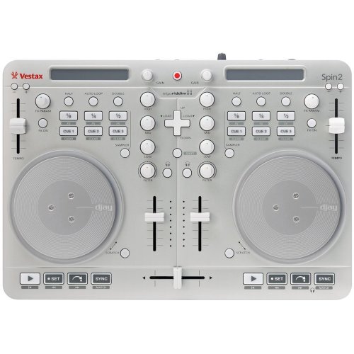 【中古】Vestax DJコントローラー Spin2 シルバー iPhone/iPad/iPod touch対応 algoriddim djay/v拍卖
