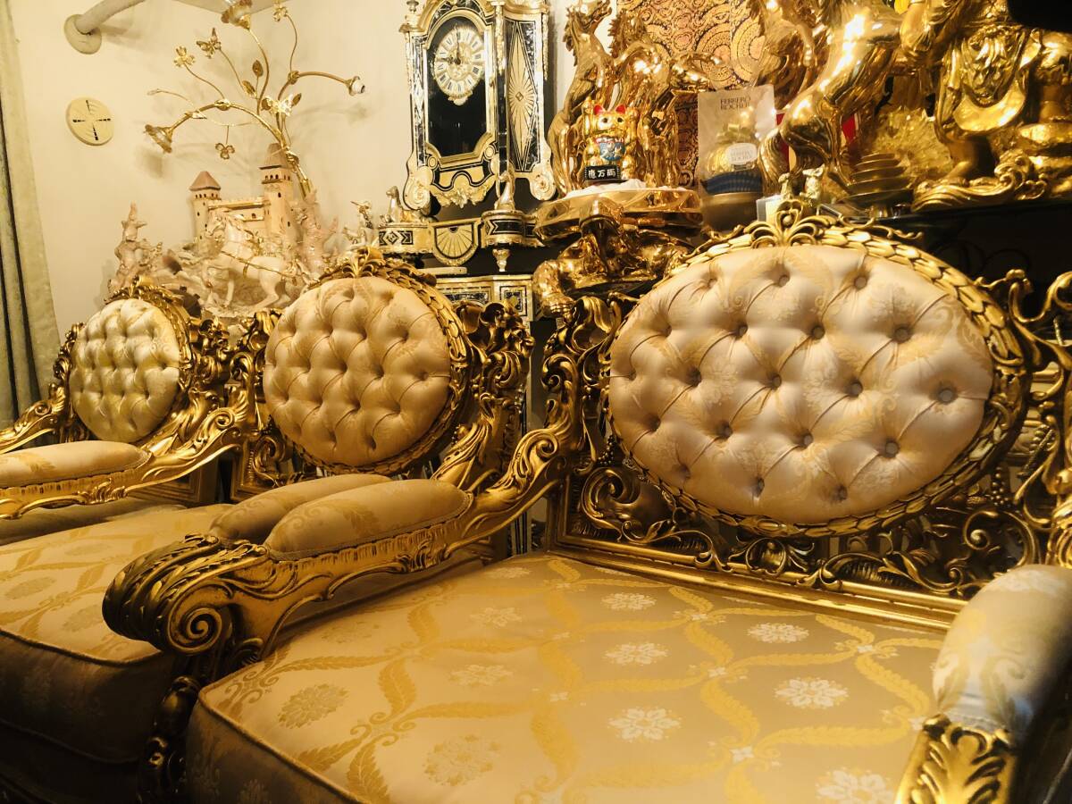 超豪華シリックゴールド金箔 1脚用 イタリア製 検 ロココ apis 拍卖