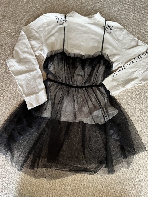 新品アベイルSUREVEラメオーガンジーキャミソールカットソーワンピース黒拍卖