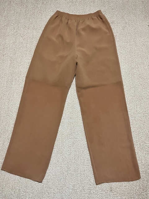 H BEAUTY& YOUTHビューティアンドユースシフォン生地ゴムストレートパンツMゆったり拍卖